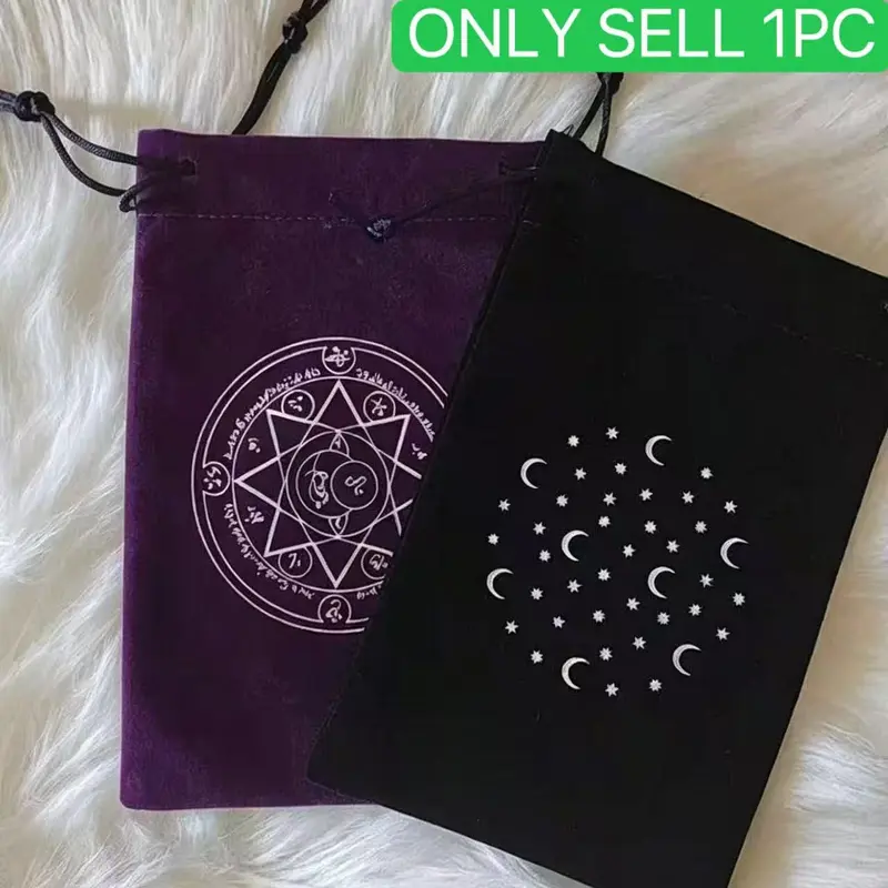 Tarot Card Storage Bag, Velvet Drawstring Pouch, Jewelry Gift Bag, 1pcs 18x11.5cm, Soft Fabric Organizer, Storage Pouches