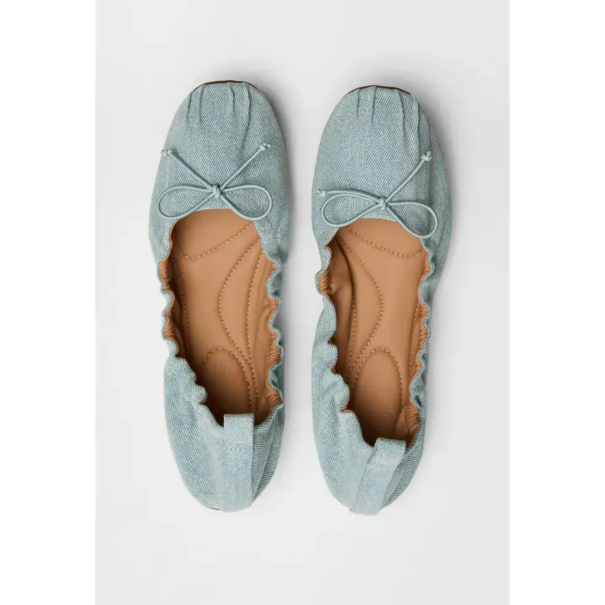 JUST FAB Women's Round Toe Bow Flats with Ruched Edge Slip-On Design, Ultra Flat Casual Shoes Ballerina-Inspired Foldable Bowknot Round Toe Flats Antislip, Low-Profile, Breathable, Comfortable Lightweight, Slip-On Arch Support Footwear for Walking, Casua