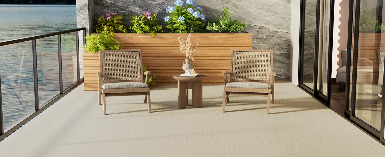 Peel and Stick Tile, 20 Pcs 12" x 12" Waterproof Wood Grain Luxury Vinyl Plank Flooring, Easy DIY Self Vinyl for,, Living Room, Light Brown