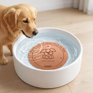 Copper Disk for Dog Automatic Water Bowl Purifier, 4 Inch Diameter, 0.6mm Thickness, 99.99% Pure Copper, Three-Point Support, Year-Round Water Purification