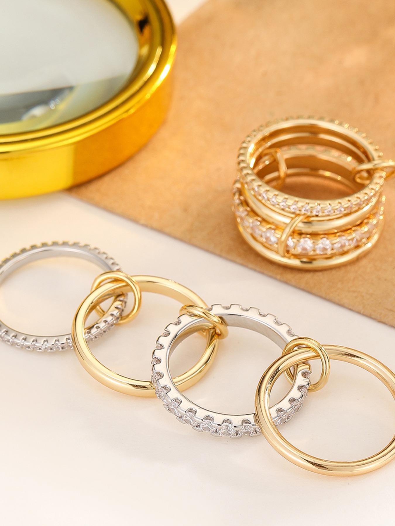 Women's Elegant Rhinestone Decorated Ring, Exquisite Trendy Ring, Fashionable Jewelry for Women As Gift