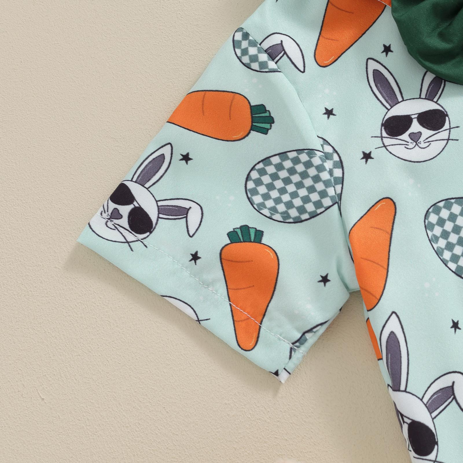 Babamoon Toddler Baby Boy Easter Outfits Carrot Rabbit Print Short Sleeve Button Down Shirt Top Solid Shorts Set Summer 2Pcs Clothes Babamoon Toddler Baby Boy Easter Outfits Carrot Rabbit Print Short Sleeve Button Down Shirt Top Solid Shorts Set Summer 2Pcs Clothes
