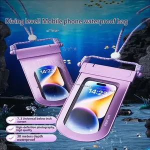 Waterproof Phone Pouch for Deep Diving, PVC Material, Summer Beach Essential, Face Unlock, Qr Code Payment, HD Photos