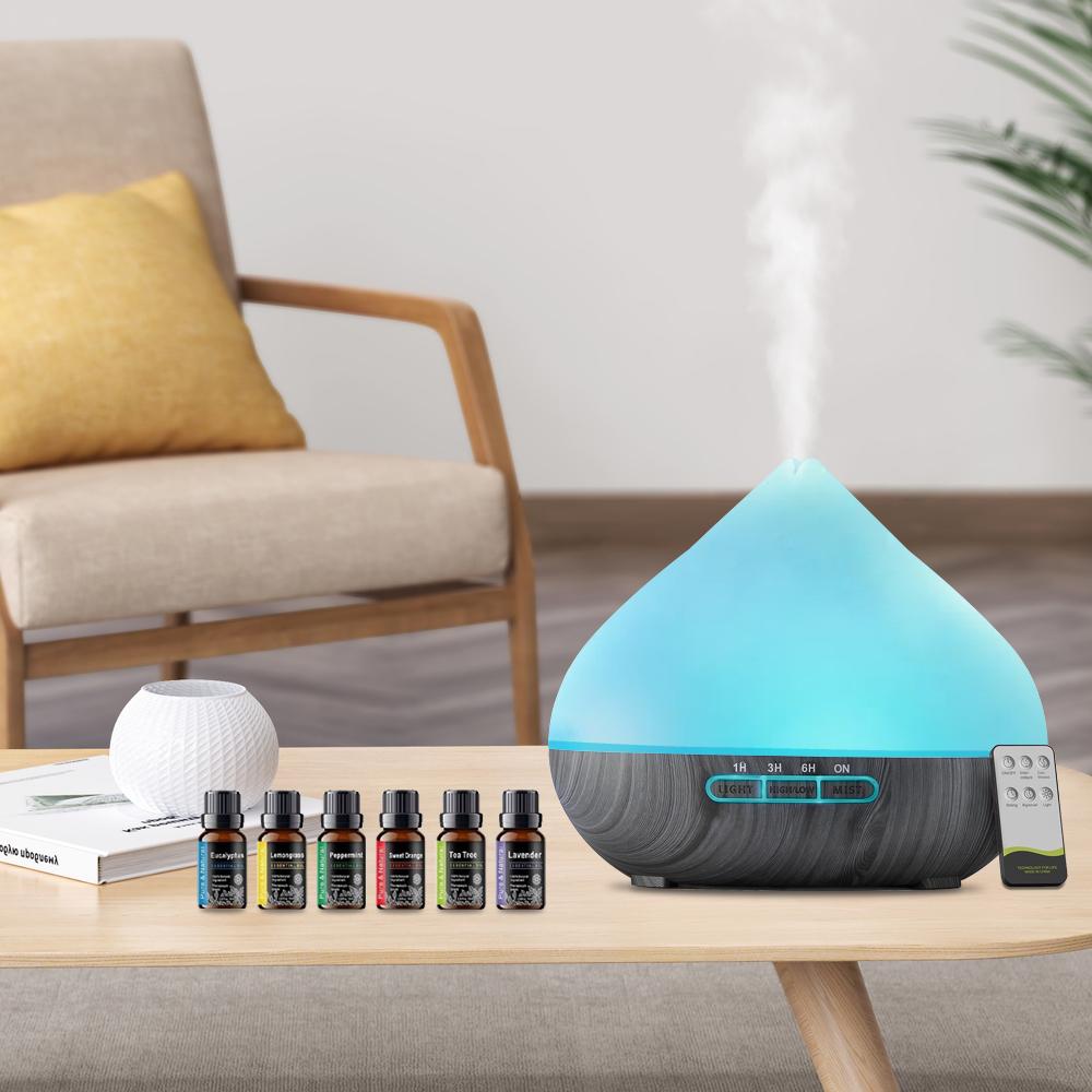 Perfect for Bedroom & Office 500ml Remote Control Aroma Diffuser, Humidifier & Mood Light with 6 Premium Essential Oils Perfect for Bedroom & Office 500ml Remote Control Aroma Diffuser, Humidifier & Mood Light with 6 Premium Essential Oils