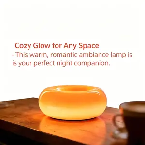 Donut Shape Bedside Lamp, Touch Control, Warm Light, USB Cable Included, Eye Protection Reading Lamp, Decorative Nightlight for Bedroom & Desk