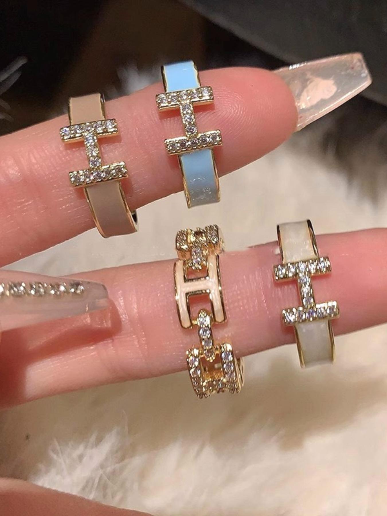 Letter Design Cuff Ring, Adjustable Open Ring, Fashion Jewelry Accessories for Women & Girls, Trendy All-match & Exquisite Jewelry for Birthday Gift, Alphabet Design Ring