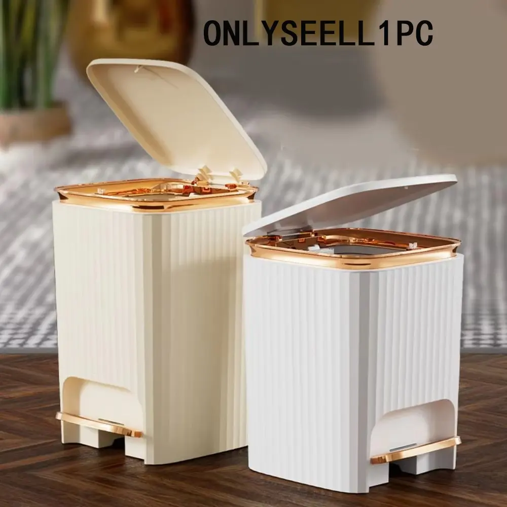Large Capacity Rubbish Bin, Leak-Proof Trash Can with Cover, Stainless Steel Pedal Wastebasket, Household Dustbin, New Design, Kitchen Trash Cans, Kitchen Garbage Can