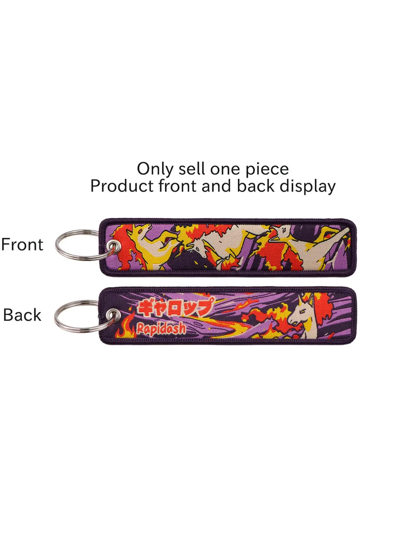 1pc Classic Anime Embroidered Keychain Kawaii, Trendy Bag Keychain Pendant, Creative Keychain, Cute Cartoon Design Motorcycle Key Tag Accessory, Perfect Gift for Friends