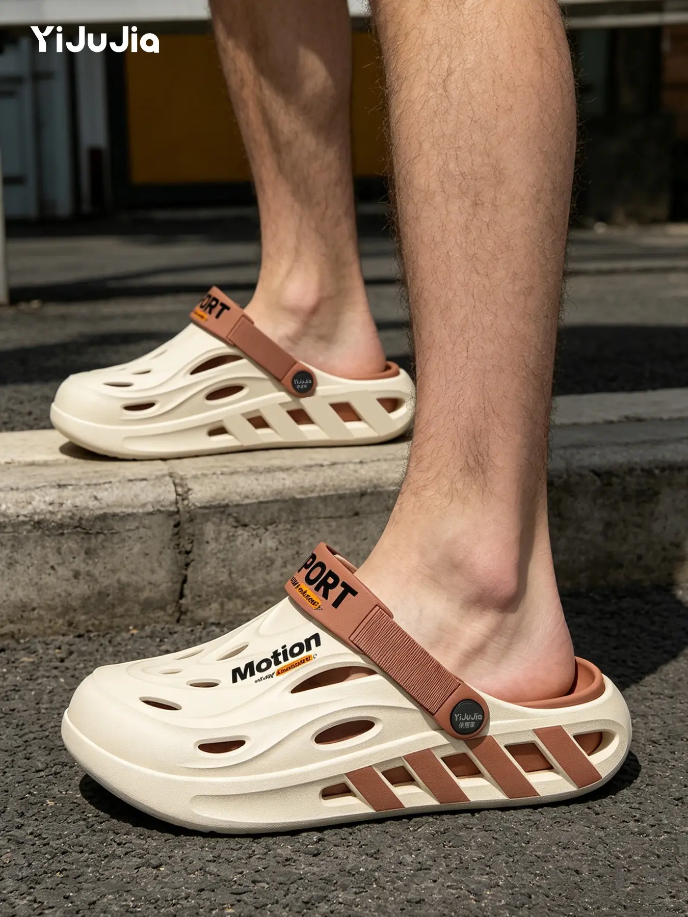 Men's Non Slip Breathable Slipper Sandals, Outdoor Summer Slippers, Soft Sole Comfort, Anti-Slip & Odor-Resistant, Suitable for Driving & Outdoor Use, Versatile Summer Footwear