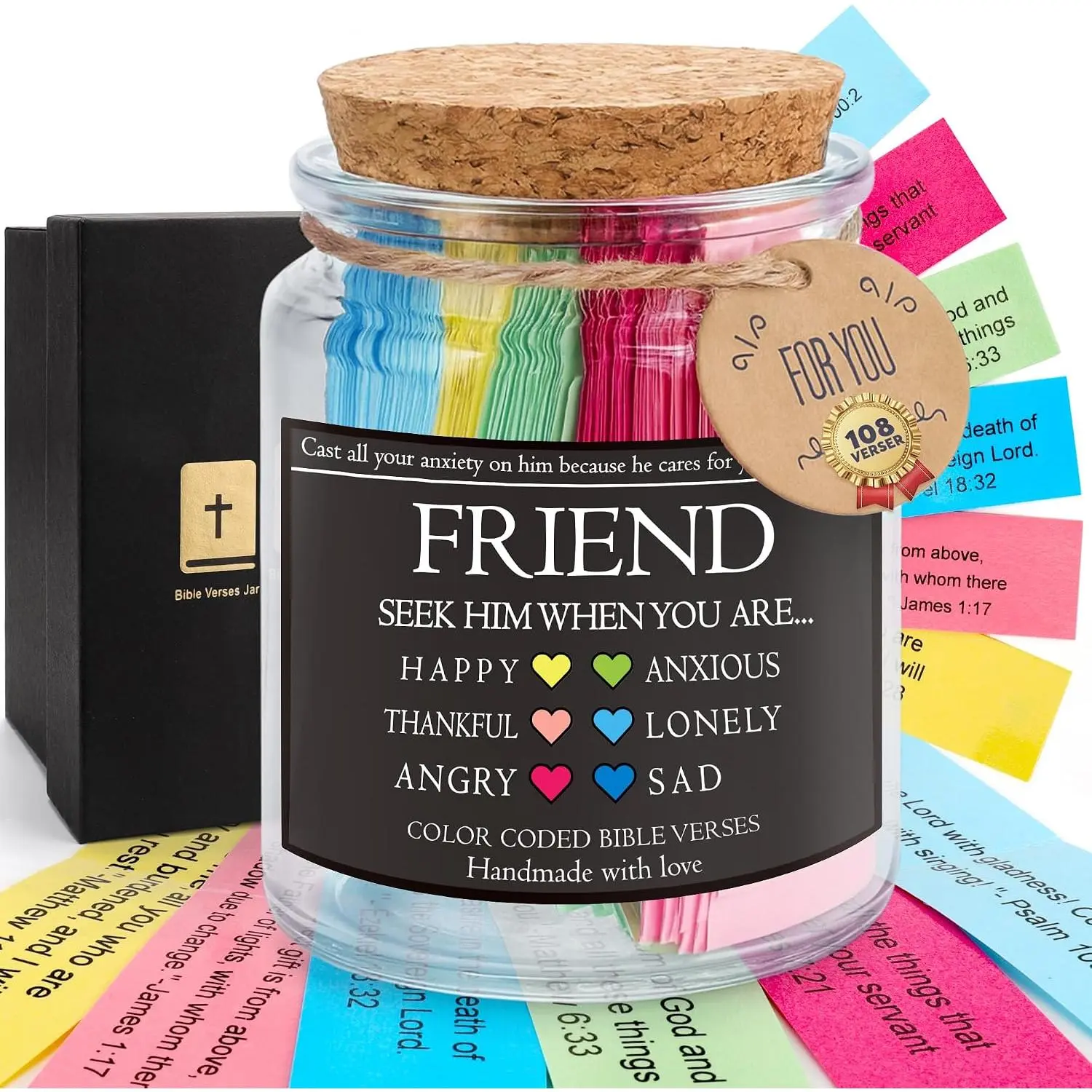 Birthday Gifts for Men, Fathers Day Christmas Men Gifts for , BFF Christmas Stocking Stuffers  for Him, Inspirational Scripture Jar with 108  Verse