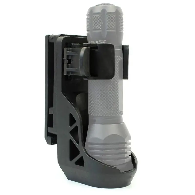 Adjustable Belt Flashlight Holster, Belt Mount, Side Lock Quick Release System, 360° Rotating Holder, for Flashlights 2.54-3.94cm/1-1.25inch Diameter (Flashlight Not Included), 1 Piece