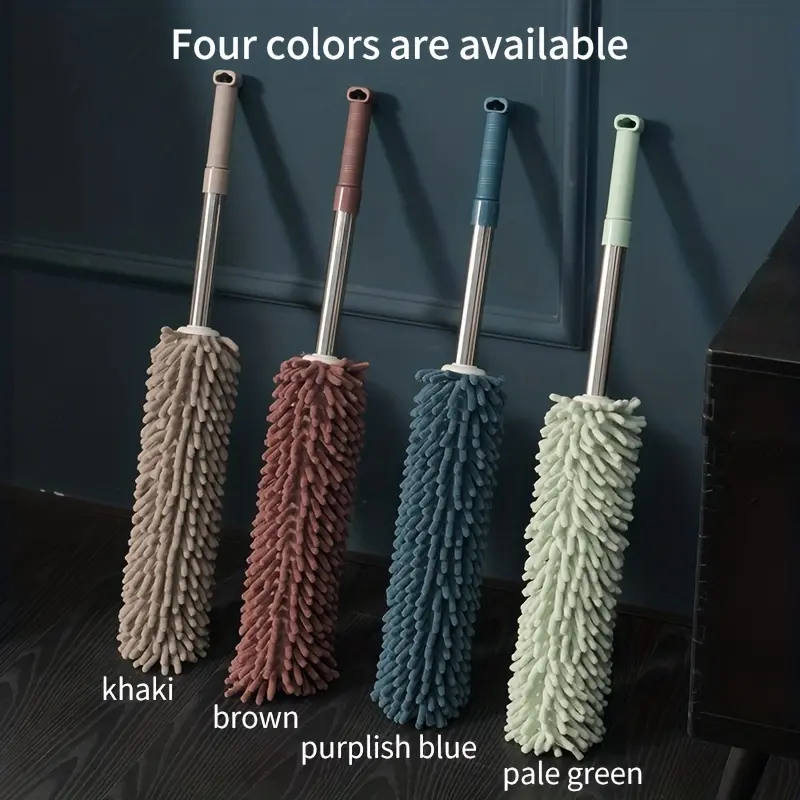 [Halloween Christmas] 1pc, Chenille Telescopic Dust Duster-Random Color, Washable Dusters, Extendable Pole Detachable Cleaning Brush Tool for Office Car Window Furniture Ceiling Fan Floor Duster. Back-To-School Season.Halloween and Christmas Deep Clean