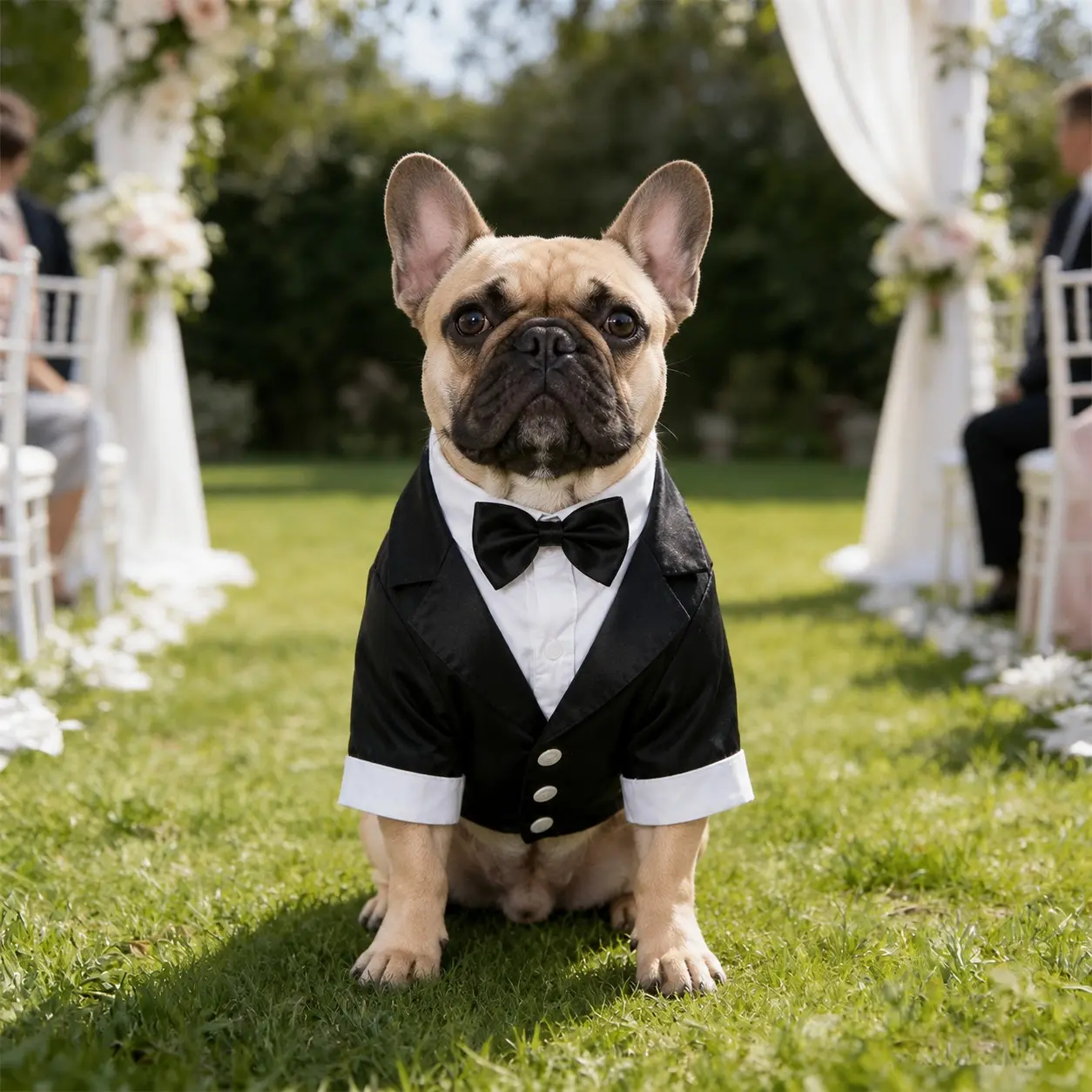 KOOGAL Dog Tuxedo Suit with Bow Tie Black and White Pet Formal Outfit Wedding Attire Gentleman Costume for Small Medium Dogs Cats S-XXL (3-31 lbs)