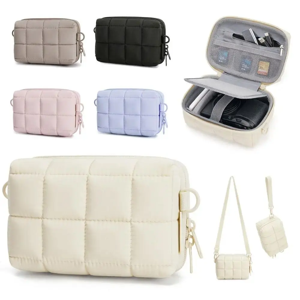 2 Carrying Ways Digital Camera Case Puffy Lightweight Storage Bag Soft Thickened Camera Protective Cover Outdoor Photography