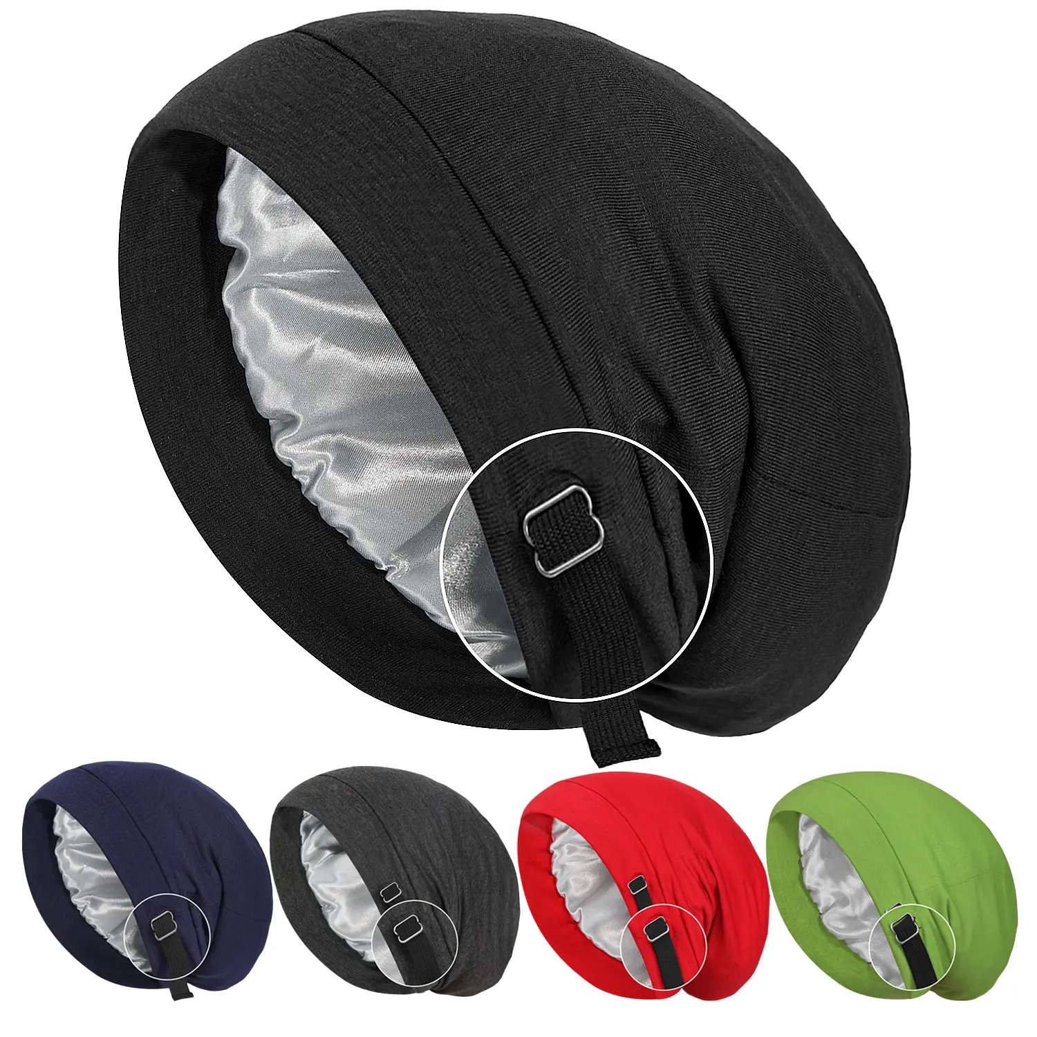 Soft Stretch Sleep Cap, Unisex Double-Layer Turban Beanie for Chemo, Adjustable Hair Care Tool for Daily Comfort, Daily Care