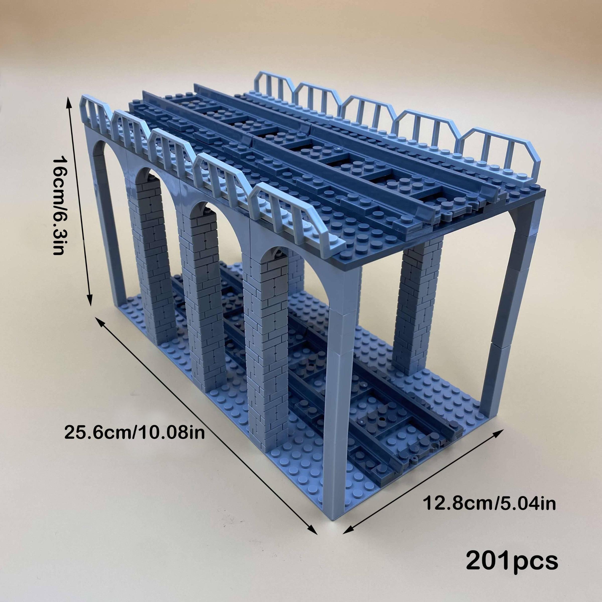 Double Layer Bridge Building Blocks Toy, 201pcs/set Train Track High Speed Railway Bridge Beam, Creative and Educational Building Blocks for Boys & Girls, Stem Building Blocks