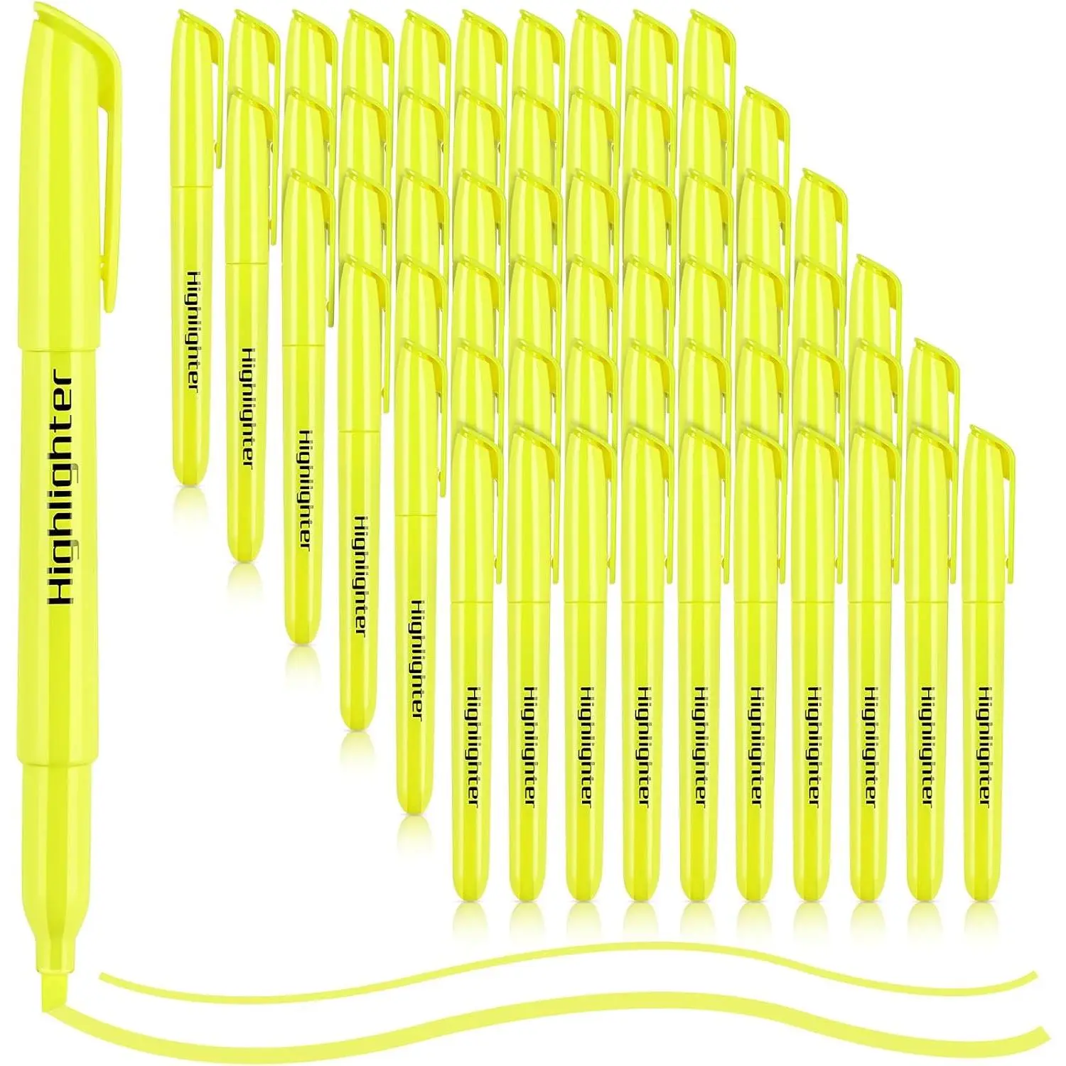 Highlighters Bulk, Chisel Tip Dry- Highlighter Markers, 60 Count-Yellow Highlighters Pack for Adult , Teachers Supplies for School, Classroom  Have