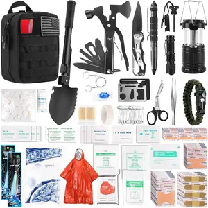 318 PCS Emergency Survival Kit, Survival Gear and Equipment First Aid Kit Med Supplies  Vehicles Travel Car Camping Hiking Disaster Preparedness, Gifts  Christmas Birthday Him Men