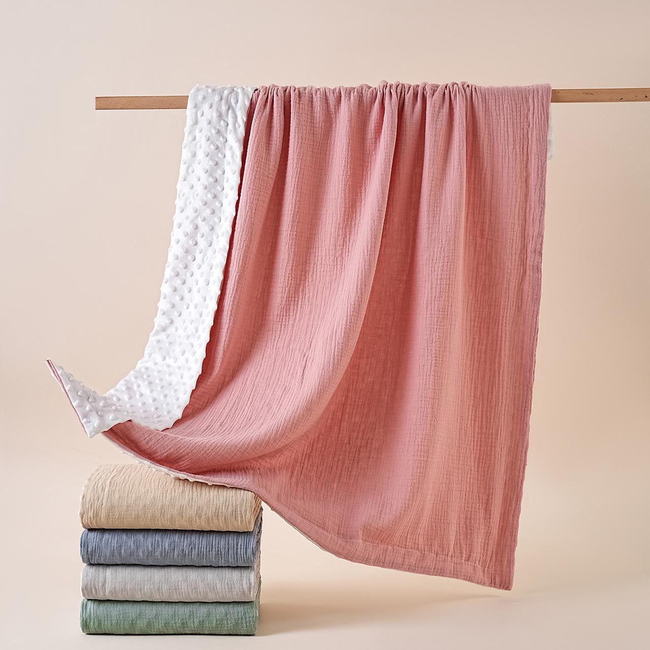 Bestselling Crepe Fabric Dot Blanket, Baby Swaddle Blanket, Cover Blanket, Swaddling Wrap, Newborn Dot Fleece Summer Quilt, Air Conditioner Quilt