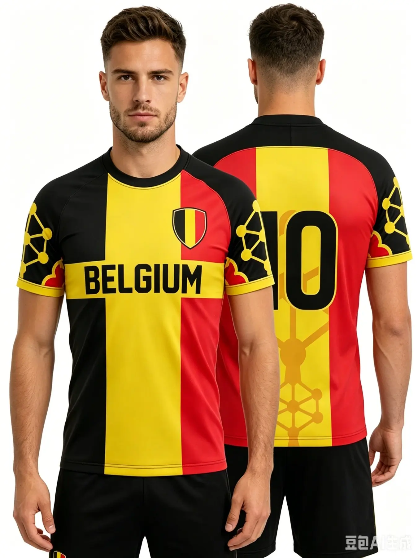 Men's Oversized 3D Print Loose Fit T-Shirt, Belgium Football Fan Short Sleeve Top, Casual Streetwear Party Tee, Unisex Quick-Dry Breathable