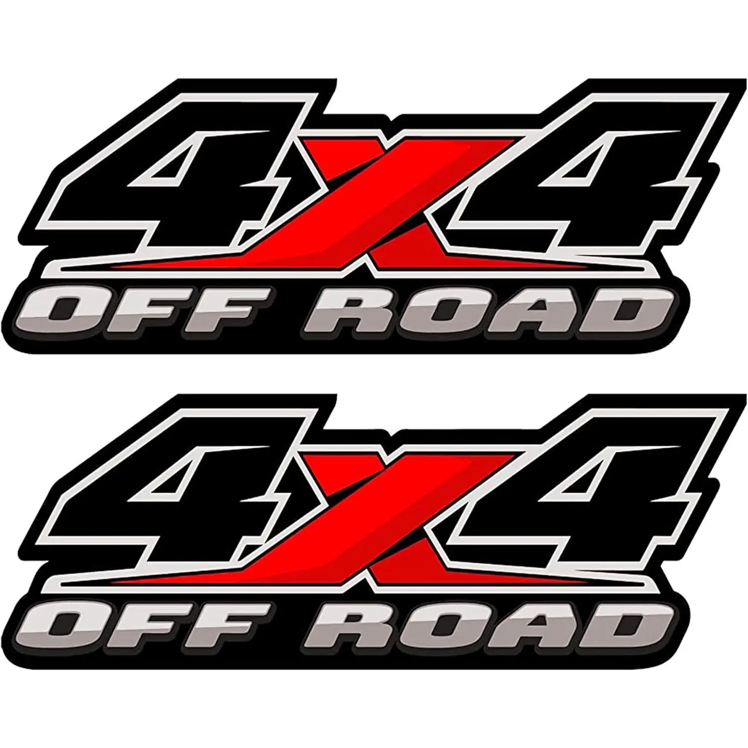 4X4 Offroad Decal Stickers 2Pcs, Auto Decoration Accessories Emblem Replacements Compatible with Ford F-150 F-250 F-350 Tacoma Tundra Ram Silverado Truck Pickup, with Squeegee 1Pcs, Black-and-Red
