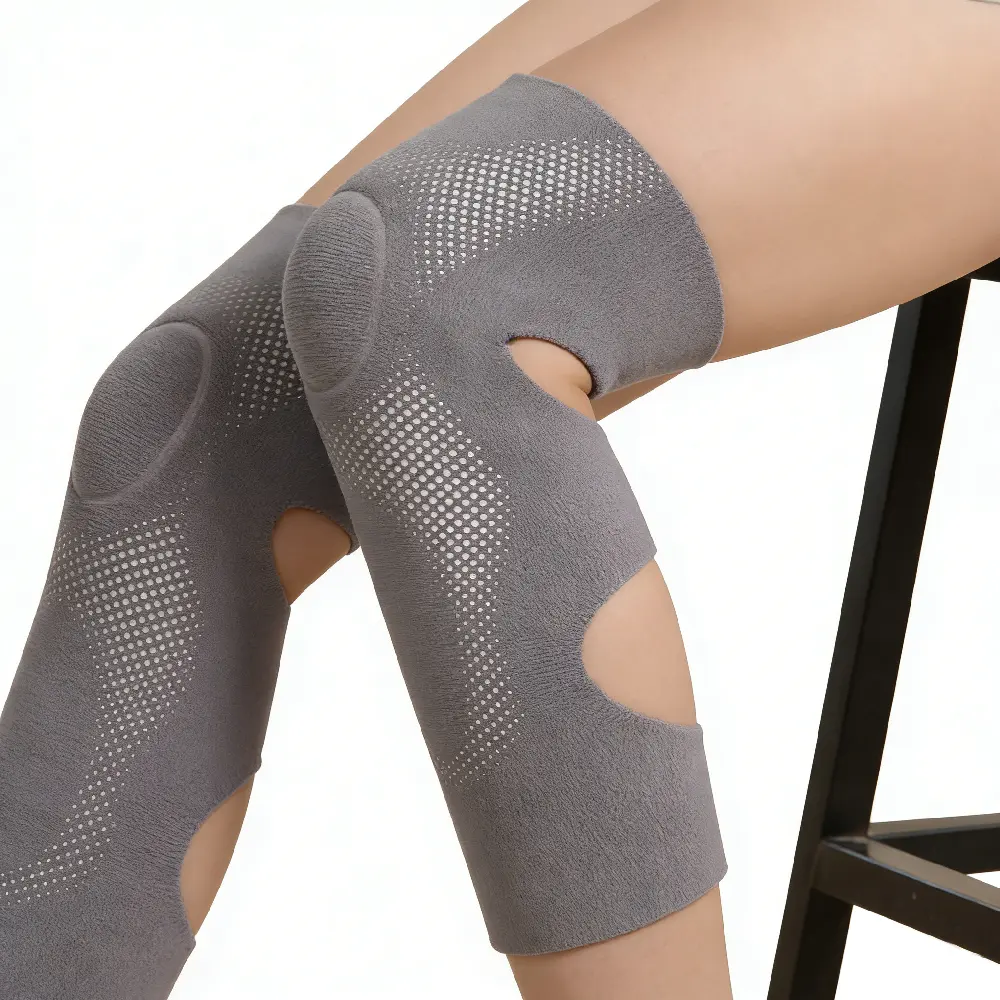 1PCS  Men Women Thicken Double Sided Velvet Leg Warmers Adjustable Long Faux Fur Paded Knee Braces Knee Pads for Ski Cycling