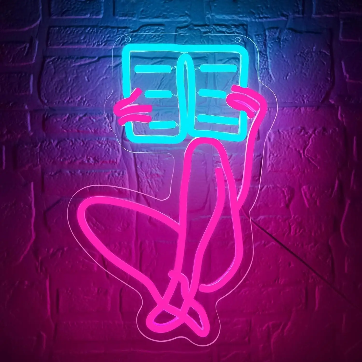 Neon Light for Wall Decoration, Adjustable LED Book Neon Light, Glow Sign for Reading Room, Study, Classroom, Library, Birthday Gift