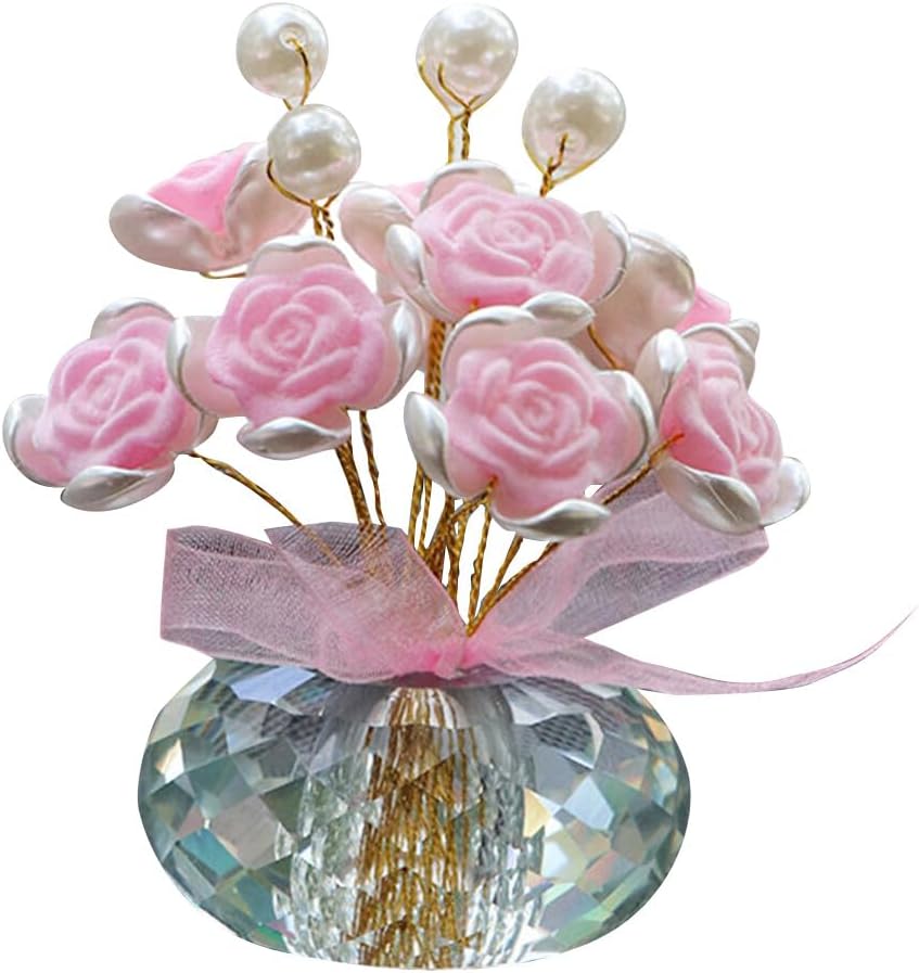 New crystal rose car, home, bedroom, living room, center console, desktop creative decorations, perfect for Halloween, Christmas, Thanksgiving, Valentine's Day gifts, three colors to choose from!