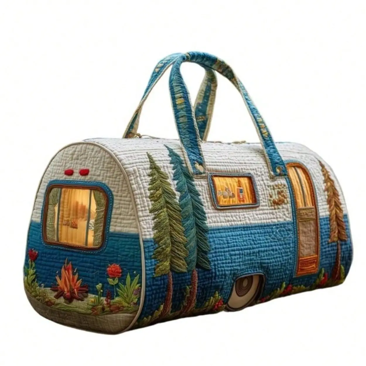 Boho Quilted Travel Bag, Vintage Quilted Overnight Bag with Shoulder Strap, Boho Multicolor Style, Gym, Weekend Trip, Overnight Luggage, Handbag