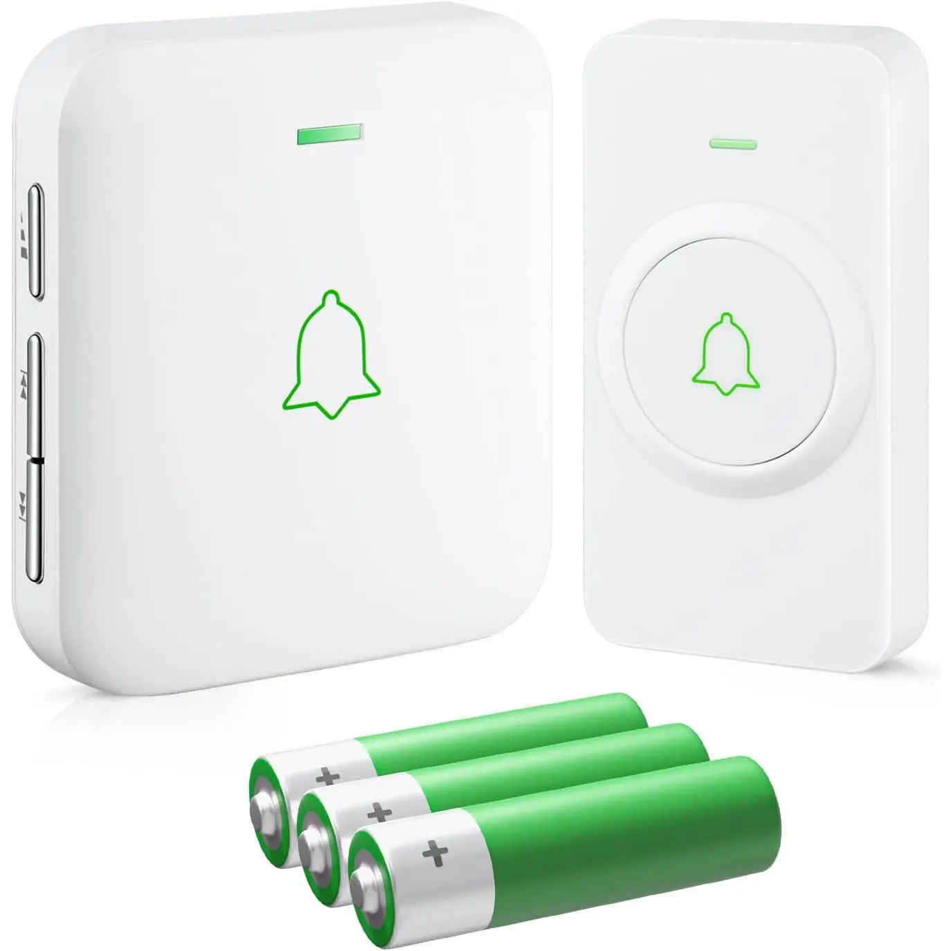 Doorbell, - & Portable, 1000 ft Range, White | - Receiver, No Outlet Needed, 120 dB Volume, 52 Chimes,  Door , 3-Year , No Wiring, WA-11