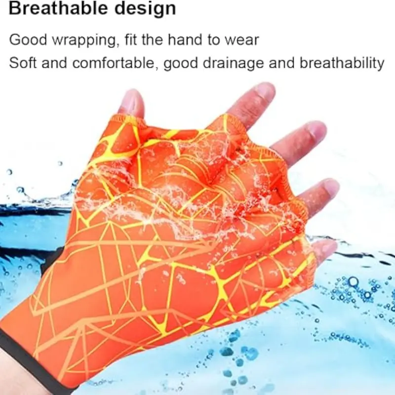 Swimming Webbing Gloves, Water Sports Training Hand and Foot Flippers, Unisex Swimming Gear, Ideal for Men and Women, Durable Design
