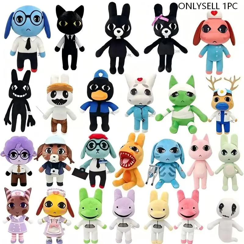 Animal Hospital Horror Game Plush Toy, Cute Scary Cartoon Animal Stuffed Plush Doll, Soft Horror Game Character Figure Plushies, Birthday Gifts for Game Fans Kids