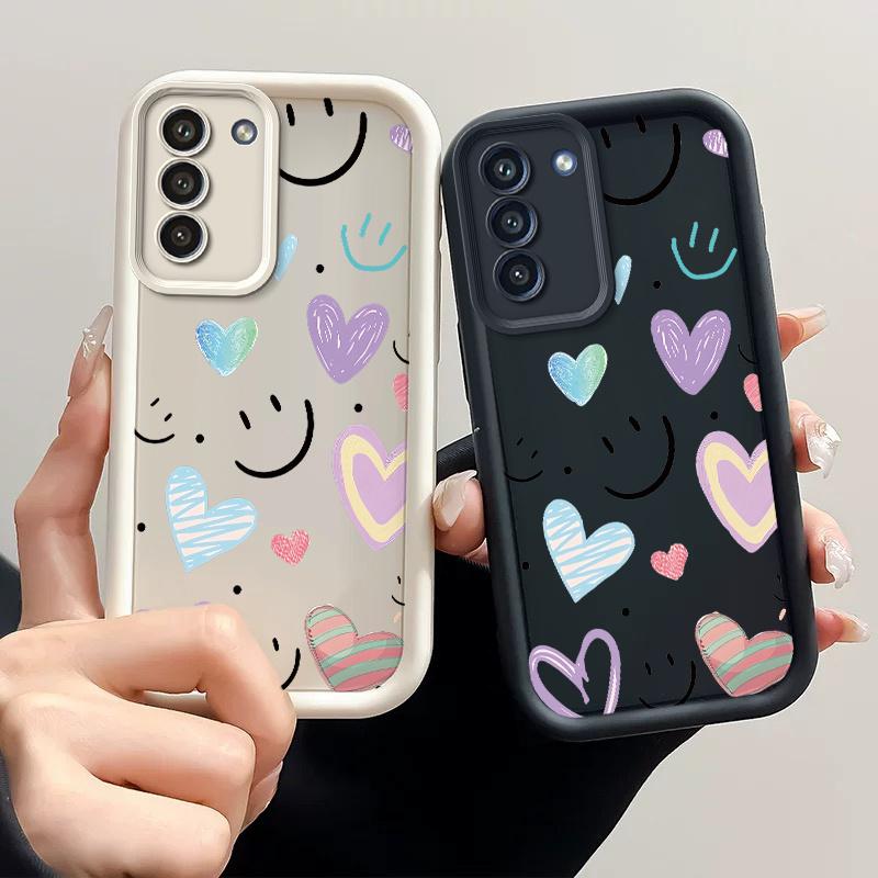 Phone case: Phone Case Suitable for Samsung for Samsung Galaxy S26 S25 S24 S23 S22 S21 Fe Plus Ultra A13 A14 A15 A16 A17 A33 A34 A35 A36 A52 A53 A54 Note20 TPU Protective casing Shockproof Trendy Shell Cute Face And Graffiti heart Back Cover