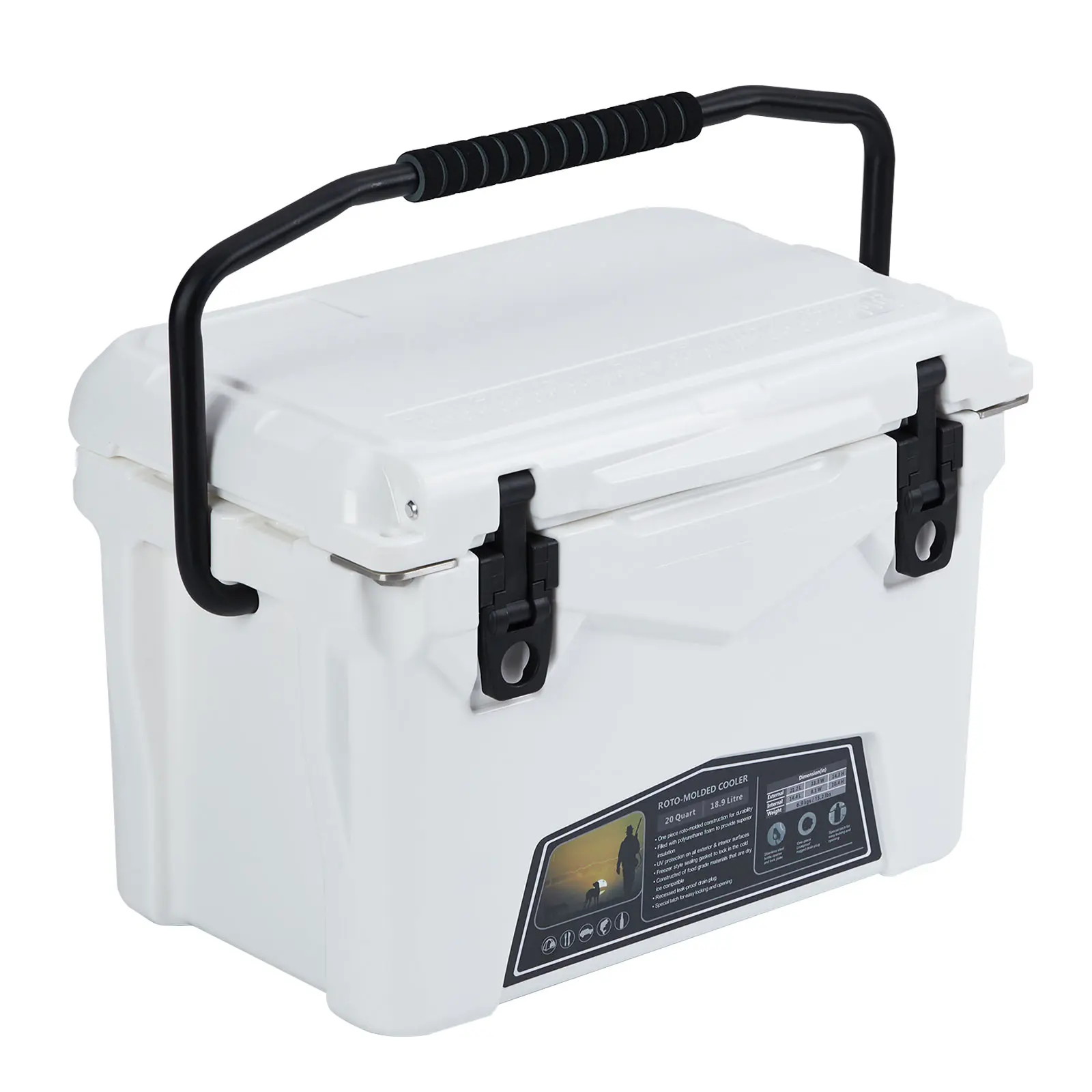 GARVEE High-Performance 25 Quart Beer Keg Cooler, Portable Insulated Ice Chest with 5-Day Ice Retention, Built-In Drain Plug, Bottle Opener & Fish Measuring Ruler, Heavy Duty Outdoor Cooler for Camping, Beach, BBQ, Fishing and Tailgate Parties