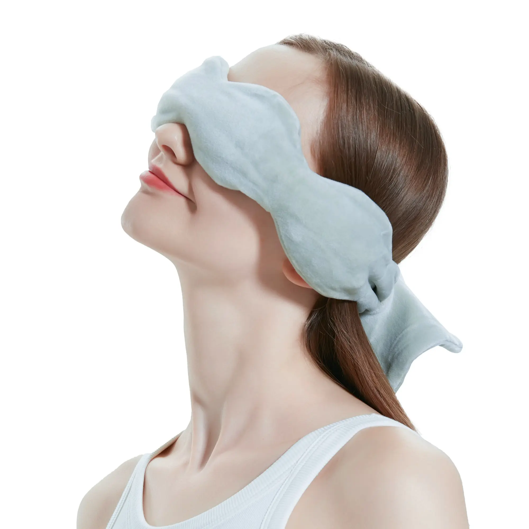Gentle Pressure Sleep Mask, Hot and Cold Eye Mask, Light Blocking, Flaxseed Filled, Microwaveable, Travel & Relaxation, Washable Cover, Eyemasks for Sleeping