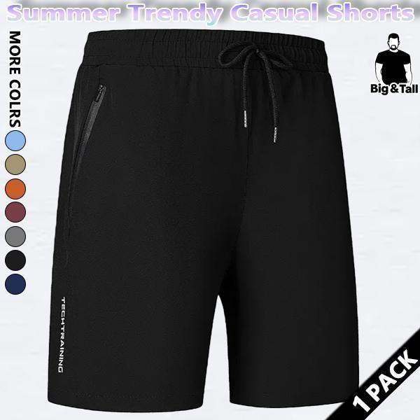 5-Pack Men's Quick Dry Tech Training Shorts | Big & Tall Summer Casual with Zipper Pockets