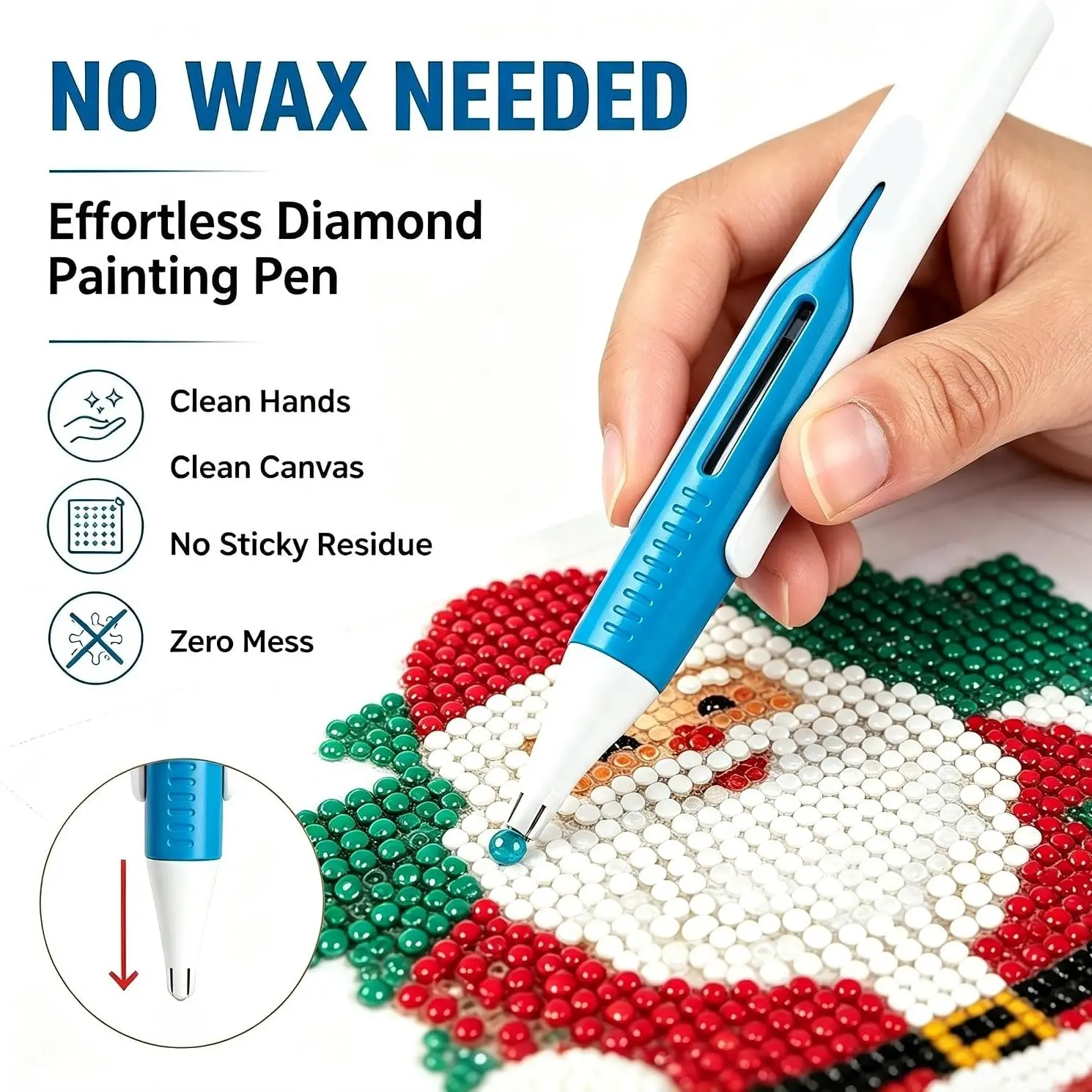 2026 New Diamond Art Automatic Bead Dispenser Pen, DIY Crafting Tools, Suitable for 2.8mm Round Diamonds, Durable, Wax-Free and Ergonomically Designed