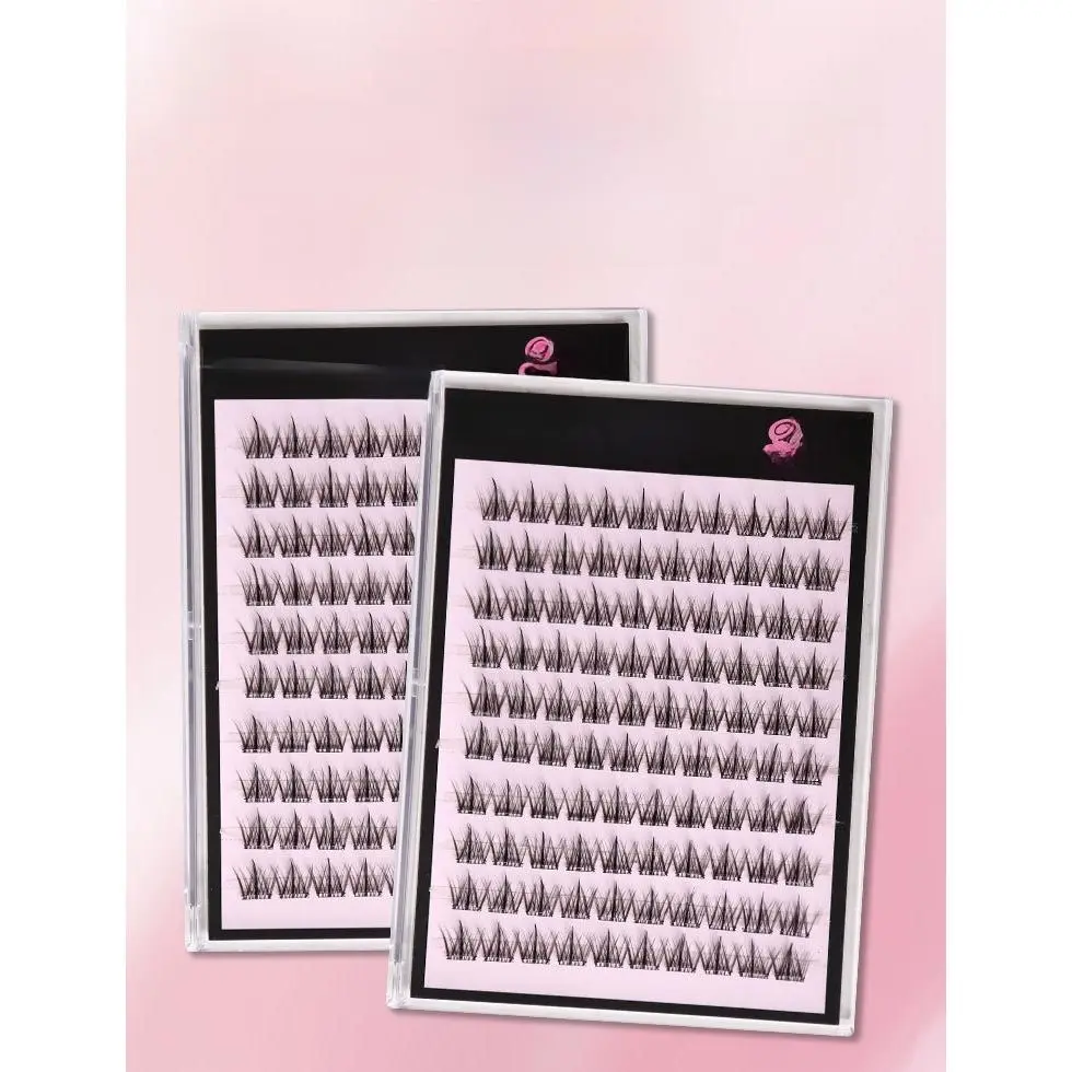 Self-Adhesive False Eyelashes Fluffy Natural Bulk Pack Black Clusters Soft Wispy Easy Wear