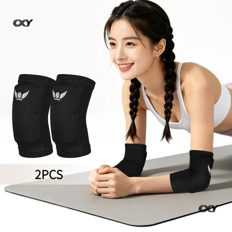 2PCS Elastic Nylon Elbow Brace | Padded Arm Guards for Volleyball, Youth Sports & Knee Protection Gear, Elbow Sleeves, Elbow Wraps