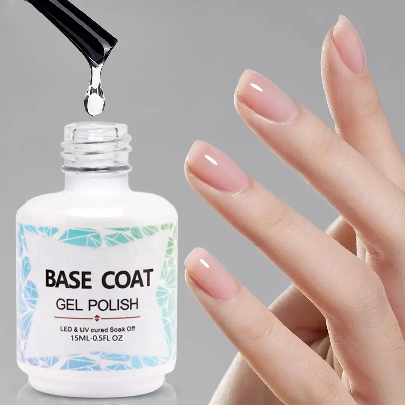 Puente 15ML base coat Gel Nail Polish Transparent Foundation UV Gel Long Lasting Primer Gel Anti-warping UV Gel Soak Off UV LED for DIY Manicure Nail Supplies Nail Art