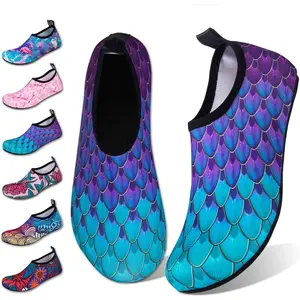 Water Shoes  Womens Mens Barefoot Quick-Dry Aqua Socks  Beach Swim Surf Yoga Exercise New Translucent Color Soles