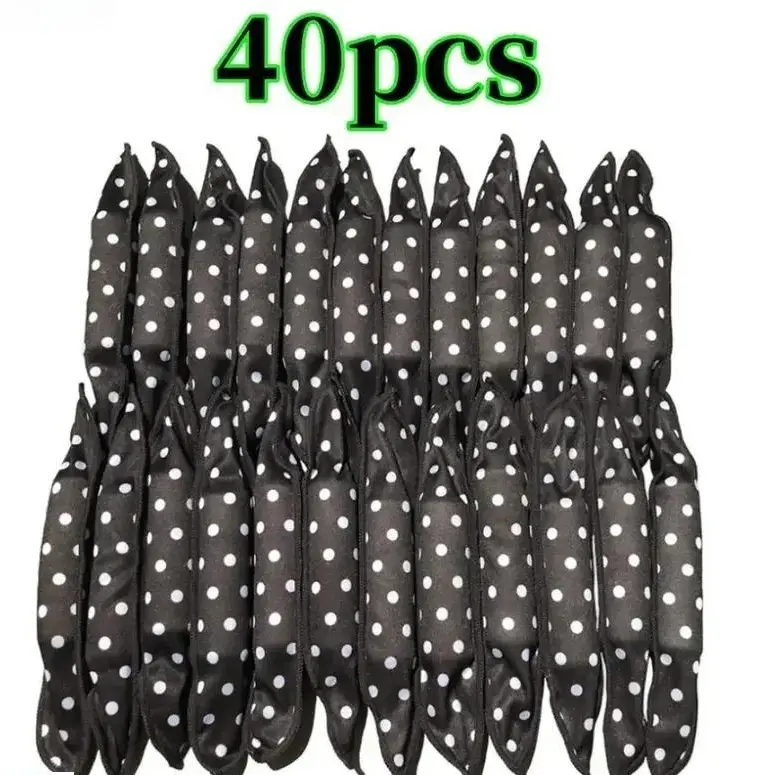 Heatless Hair Rollers - 30 Pcs 5-Color Reusable Soft Cotton Foam Pillow-Shape Heatless Curl Curlers (7.5 in), Travel-Ready Outdoor Styling Set with Bag & Curl Enhancing Overnight Tool for Camping