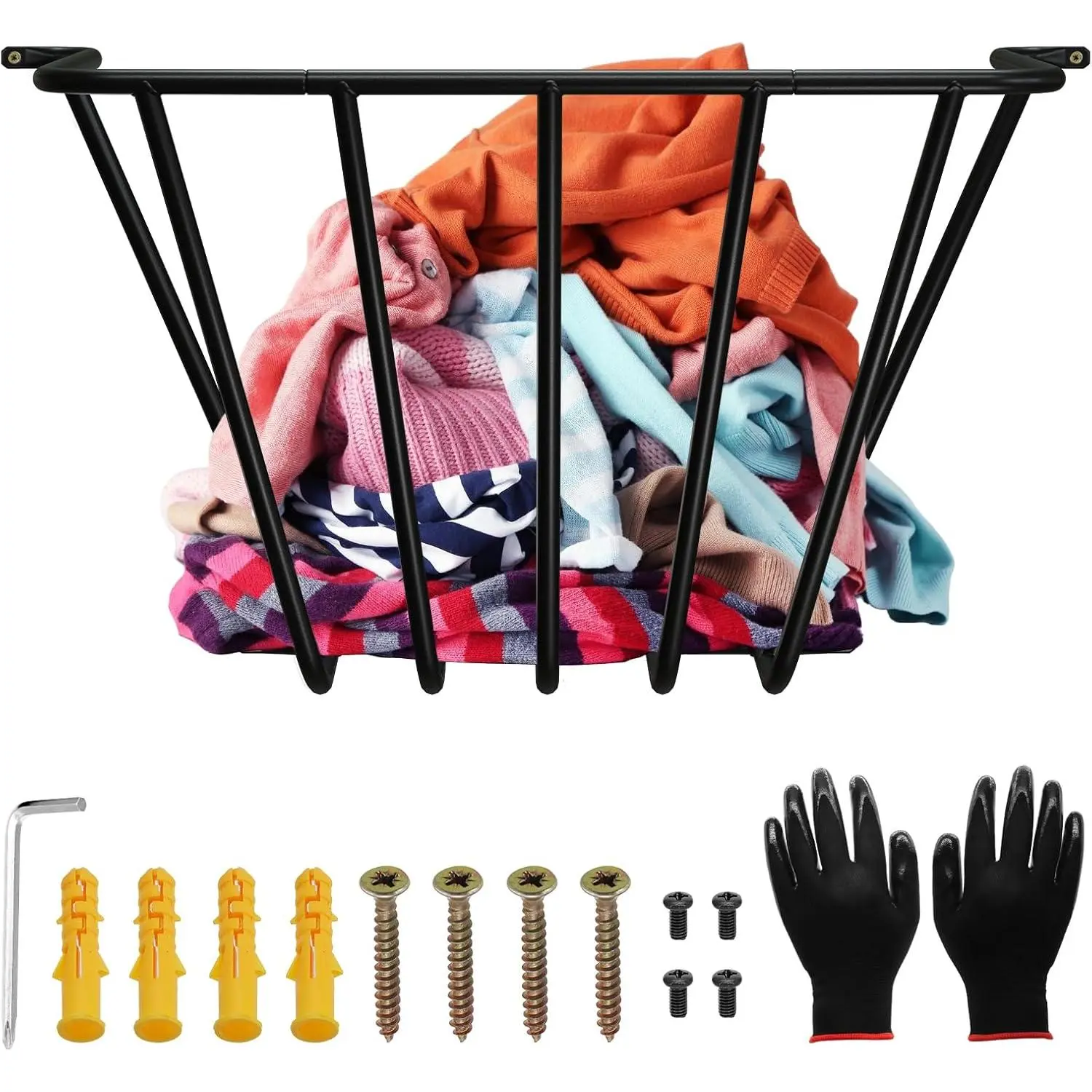 Upgraded Throw Wall Blanket Holder Thicken, Metal Wall Stuffed Animal Storage Mounted Rack Towel Quilt Blanket Toy Clothes Hanging Organizer for Bathroom Living Bedroom Huge Capacity Bold