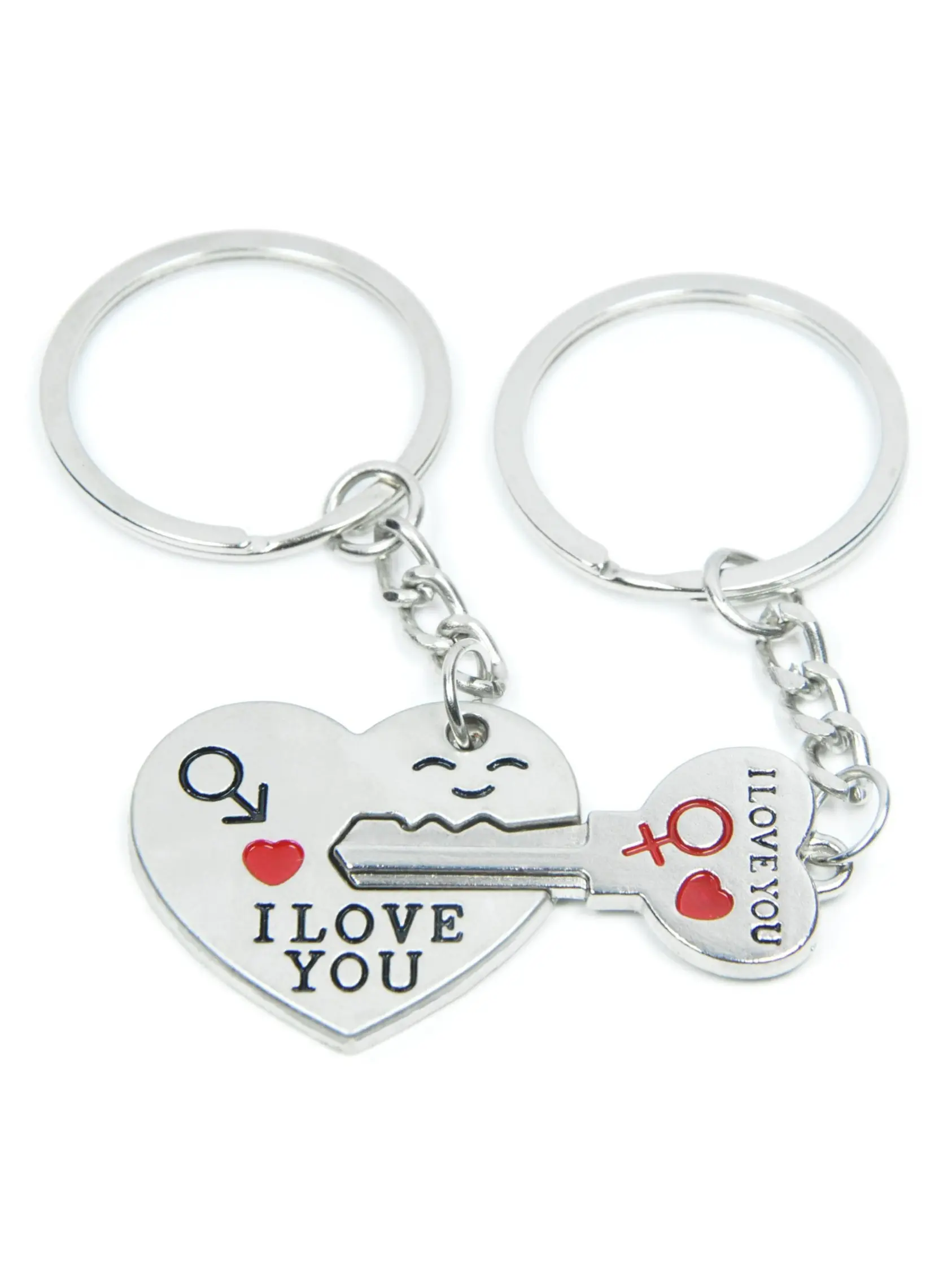 Cute Gender Symbol Couple Keychain, Interlocking Heart Design, Metal Key Rings, Sweet Anniversary Gift, Daily Backpack Car Key Decoration