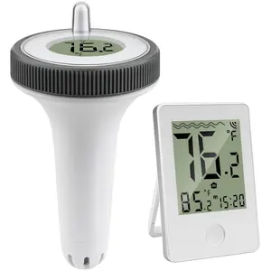 Pool Thermometer Floating Easy Read,Pool Temperature Thermometer Floating, Large Screen Digital Wireless Pool Thermometer Waterproof, Floating Pools Thermometers Swimming Pools/Fish Tank/Tubs