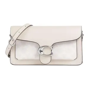 COACH Tabby 21 Leather Handbag for Women – Crossbody, Shoulder, and Top Handle Style in Chalk White