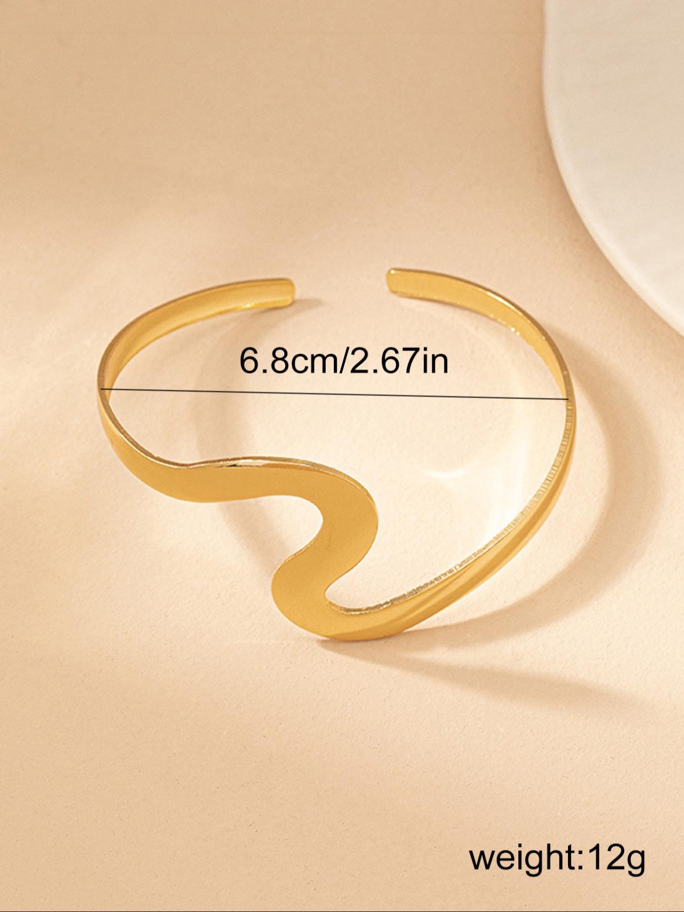 Simple Geometric Design Cuff Bangle / Armlet, Fashionable Vintage Jewelry for Women for Party, Daily Clothing Decor, Trendy All-match & Exquisite Jewelry for Birthday Gift