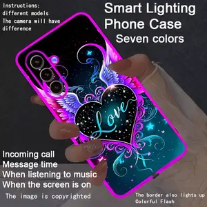 New LED Phone Case with Glowing Border, Compatible with Galaxy S26 Ultra to A15 5g, Fashionable Protective Cover, Unique Design, Daily Use