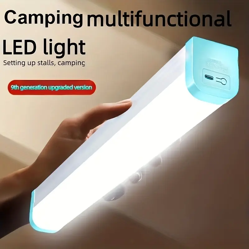 EverydayLumen Compact USB Rechargeable Portable LED Lamp - Unisex Handheld Emergency Light with Handheld Grip, 4000mAh Battery, 4 Adjustable Light Bars, Magnetic Hooks, 3 Lighting Modes, 1 Alternating Lamp, Hiking Gear