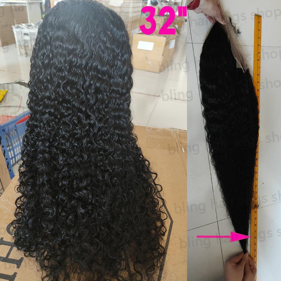 Bling Hair Deep Wave 13x6 Wigs 13x4 13x6 Hd Transparent Lace Frontal Wigs Human Hair Curly Wigs For Women Pre Plucked Natural Hairline 180% Density